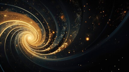Abstract space background with golden spiral. Astrology and astronomy illustration. Golden ratio