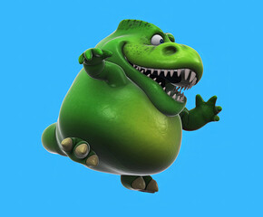 Fun 3D cartoon dinosaur dancing © Julien Tromeur