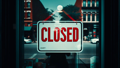 A sign that reads 'CLOSED' on the front of a business wallpaper background