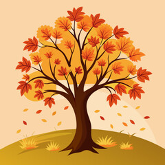 Autumn tree vector illustration