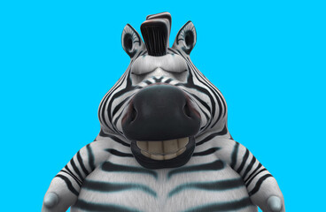 Fun 3D cartoon zebra