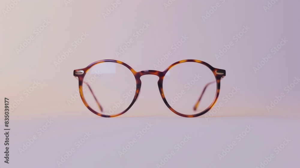 Wall mural stylish eyewear against a plain white backdrop