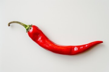 Fresh red chili pepper on a clean white background