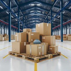 Set of wooden pallet for warehouse - 1