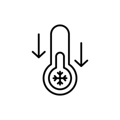 Low Temperature outline icons, minimalist vector illustration ,simple transparent graphic element .Isolated on white background