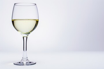 Obraz premium Elegant white wine glass on a serene backdrop