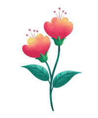 Fototapeta premium red flower spring illustration design 