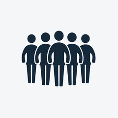 simple icon of people in group, white background