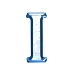 Ice symbol in a blue frame. letter i