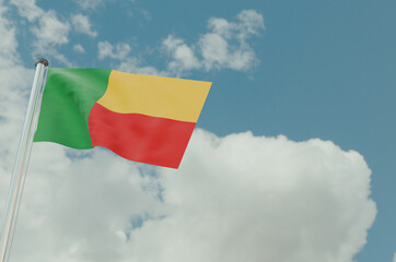 Benin Flag with Sky Background 3d illustration image
