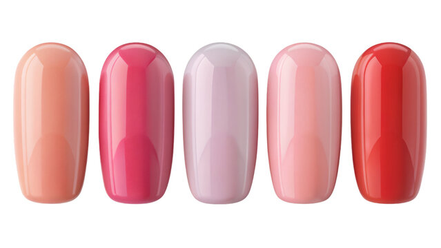 A row of colorful nails in various shapes and sizes