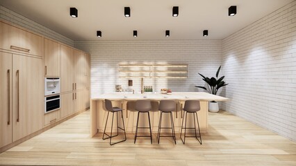 Interior Empty Modern Loft Office open space modern office.Modern open concept Lobby and reception area meeting room design.3d Rendering .