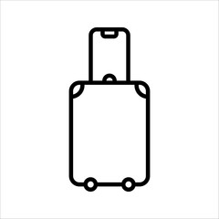 Suitcase symbol. travel luggage vector sign. Icon of a flat suitcase isolated on a white background. Vector illustration.