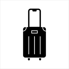 Suitcase symbol. travel luggage vector sign. Icon of a flat suitcase isolated on a white background. Vector illustration.