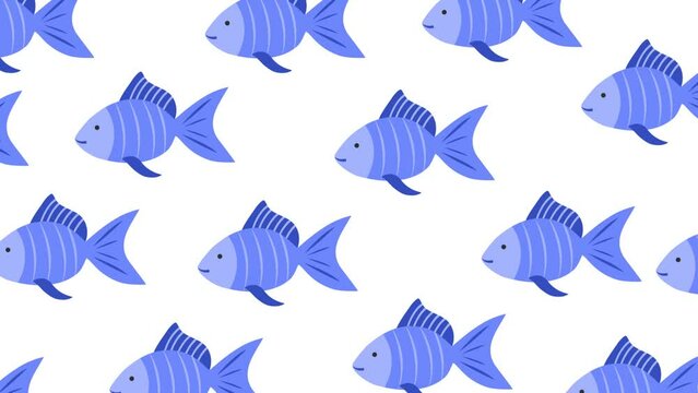 Fish animation 2d. Children cartoon. Underwater creatures	

