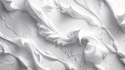 Smooth white foam cream texture, ideal for cosmetic cleansers, shower gels, and shaving foams. Perfect for backgrounds in beauty product visuals