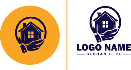 Auction house icon Auction gallery Auction center Auction mart flat logo sign symbol editable vector