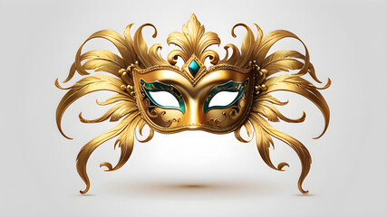 Venetian Mask themed Festival logo icon on white background, Generative AI