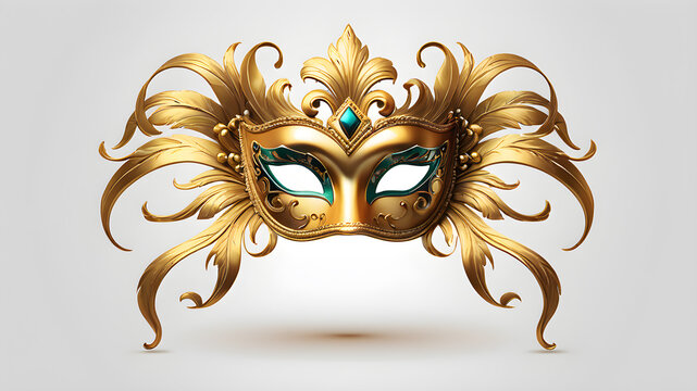 Venetian Mask themed Festival logo icon on white background, Generative AI