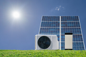 Network heat pump with photovoltaics and electricity storage