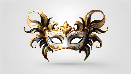 Venetian Mask themed Festival logo icon on white background, Generative AI