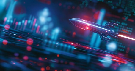 Explosive Market Growth: Rocket Launch Symbolizing Financial Success