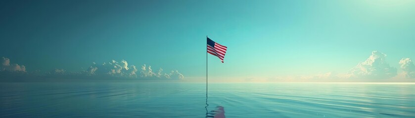 American Flag on a Pole
