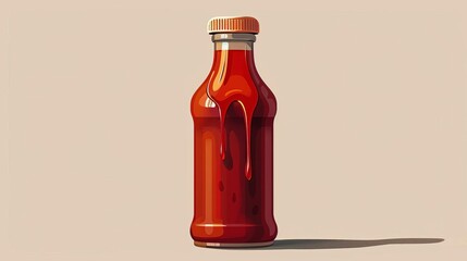 An icon of a BBQ sauce bottle with a label, dripping sauce to emphasize flavor