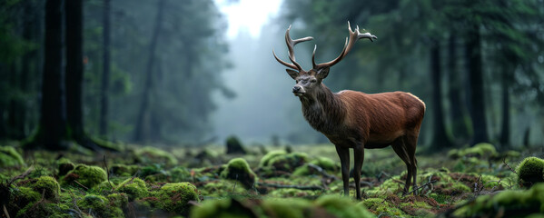 Standing magnificent deer in the beautiful forest © Birgit Reitz-Hofmann