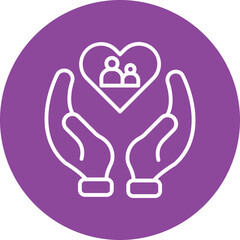 Supportive Community line circle icon
