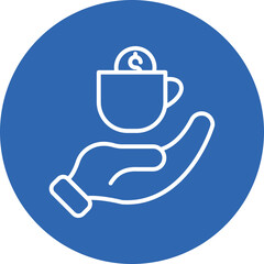 Donation Cup line circle icon