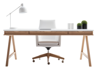 PNG  Modern working table furniture computer chair.