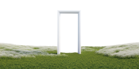PNG Dreamscapes colorful grass filed landscape door architecture outdoors.