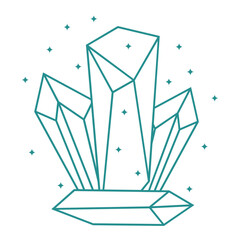 Celestial Crystal Outline Vector Element