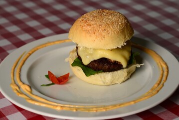 Burger on a plate