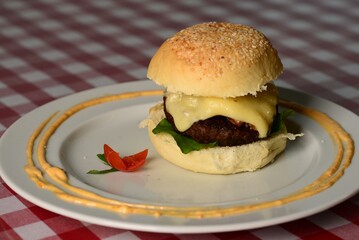 Burger on a plate