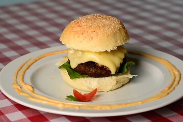 Burger on a plate