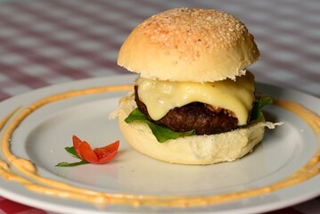 Burger on a plate