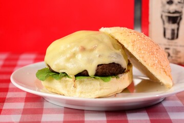 Burger on a plate