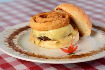 Burger on a plate