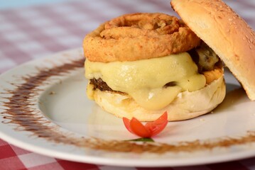Burger on a plate