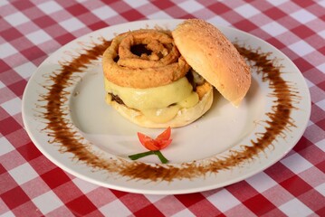 Burger on a plate