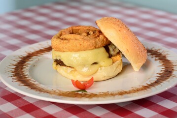 Burger on a plate