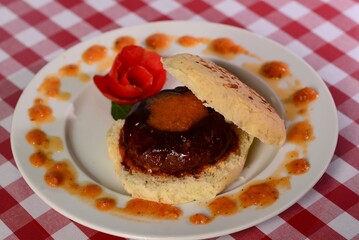 Burger on a plate