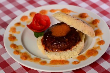 Burger on a plate