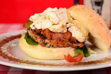 Burger on a plate