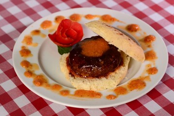 Burger on a plate