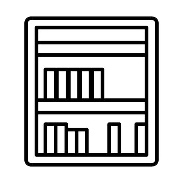recommend clip art: Book shelves line icon