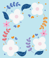 white flower spring template