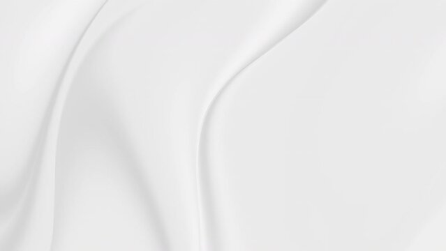 Silky smooth white waves flowing. 4K seamless looping animation for luxurious, elegant, abstract motion background.